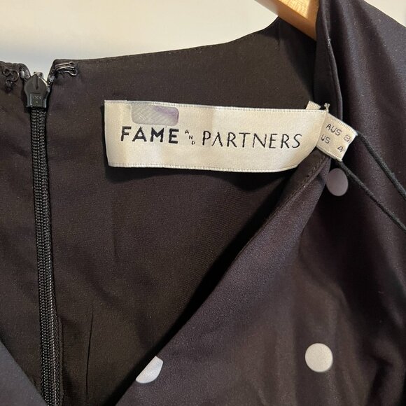 Fame & Partners Black & White Polka Dot The Chen Peplum Top 4 - Picture 6 of 12